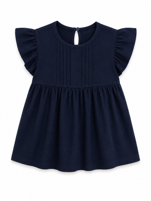 Girls Black Casual Top - Navy Blue