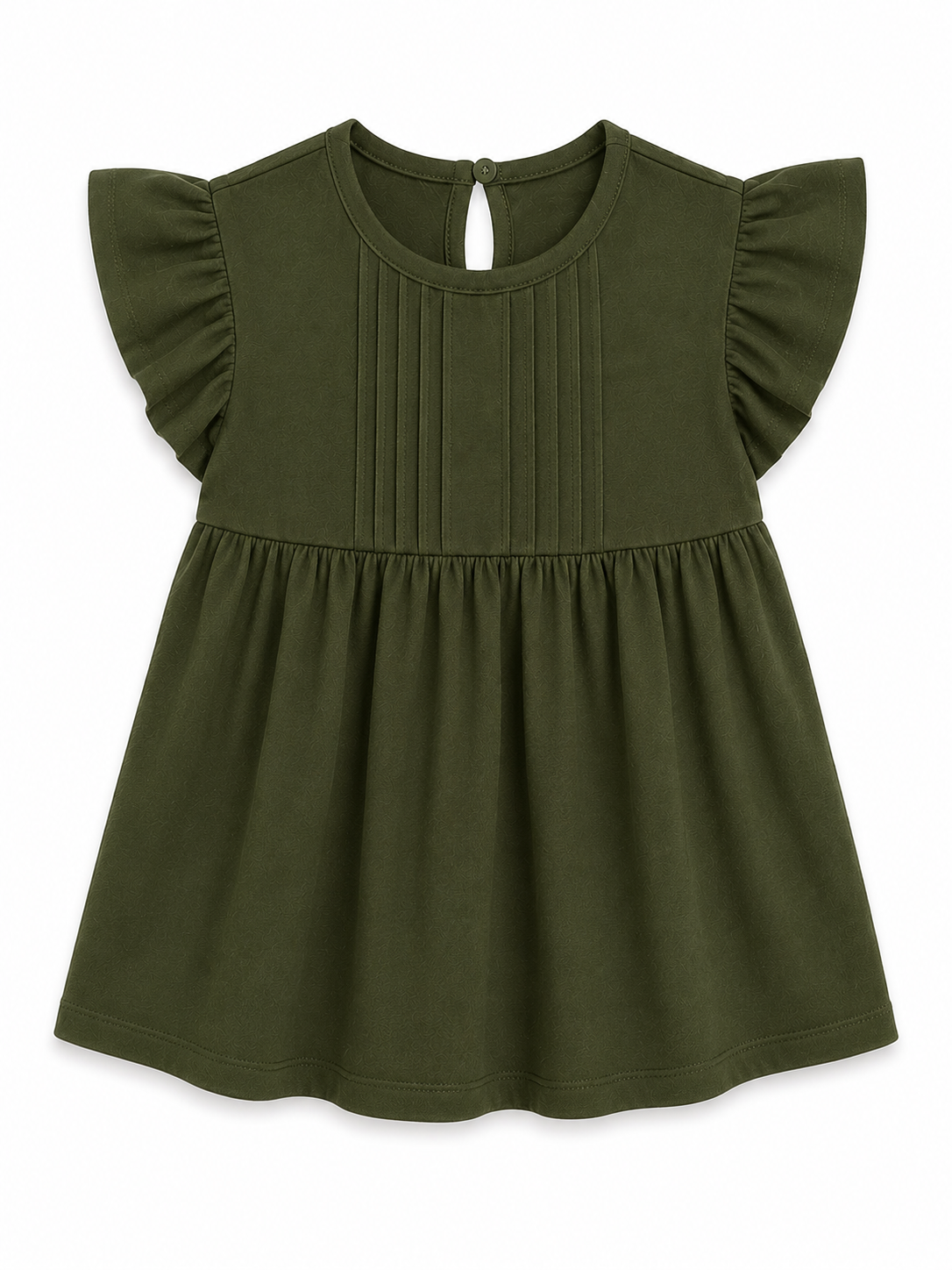 Girls Black Casual Top - Mehendi Green