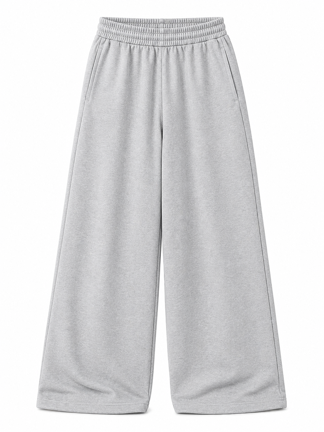 Kids Oversized Black Wide Leg Pants - Heather Grey