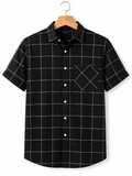 Black Checked Shirt for Kids - Black