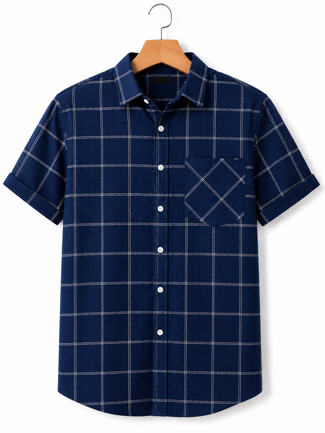 Black Checked Shirt for Kids - Navy Blue